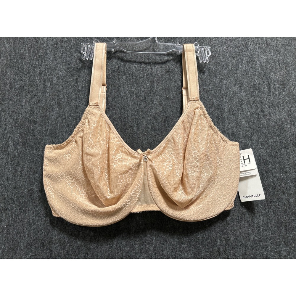 Chantelle C Magnifique Minimizer Bra Womens 38H Nude NEW Lace Underwire C18910